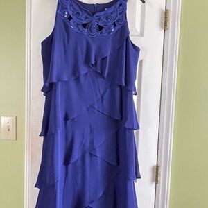 SLNY Royal Blue Asymmetrical Dress